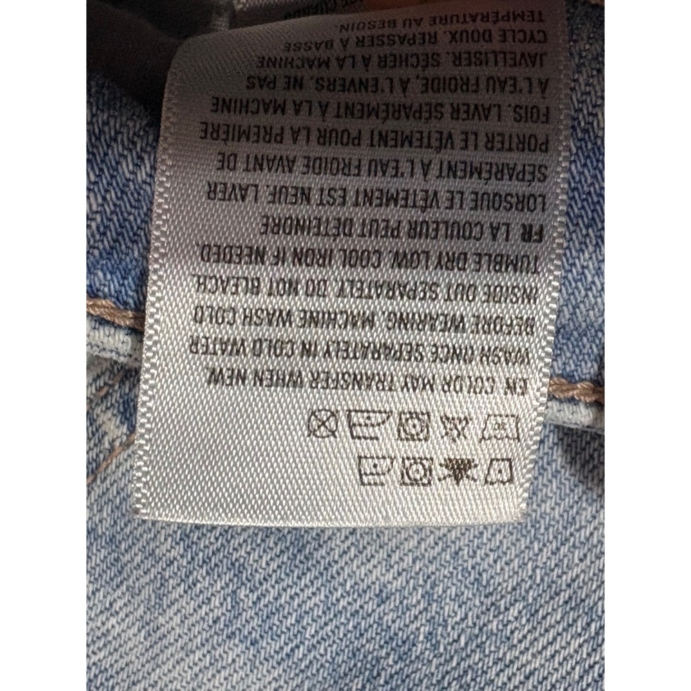 American Eagle Super High-Rise Baggy Wide Leg Cargo Jeans Light Wash Blue Size 4 - Picture 5 of 9